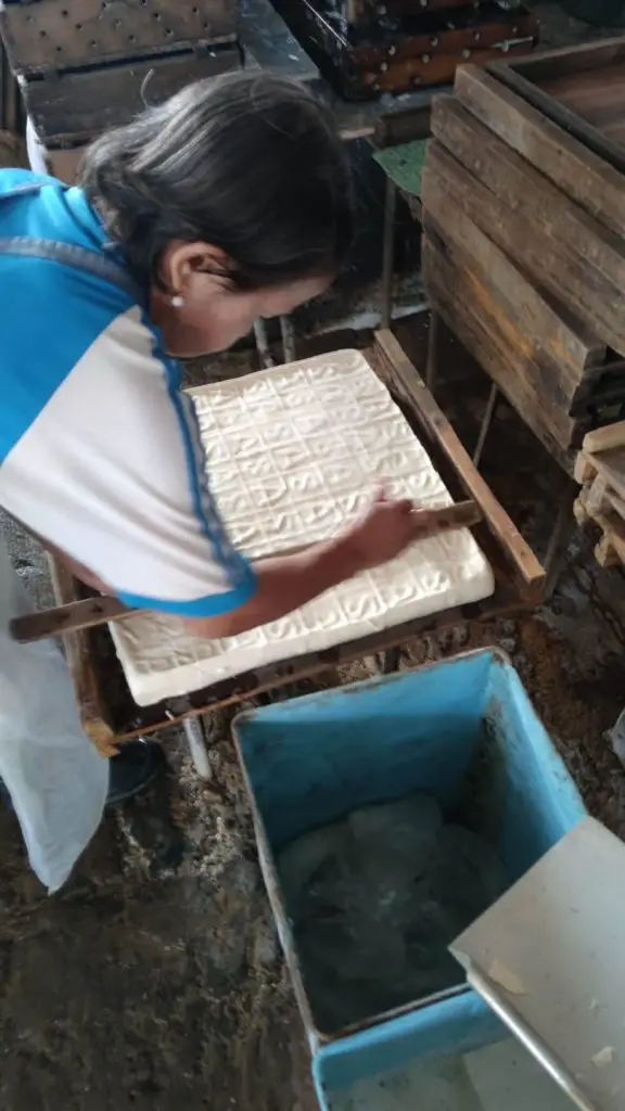 Proses Pemotongan Tahu SATOFU tahu tanpa pengawet